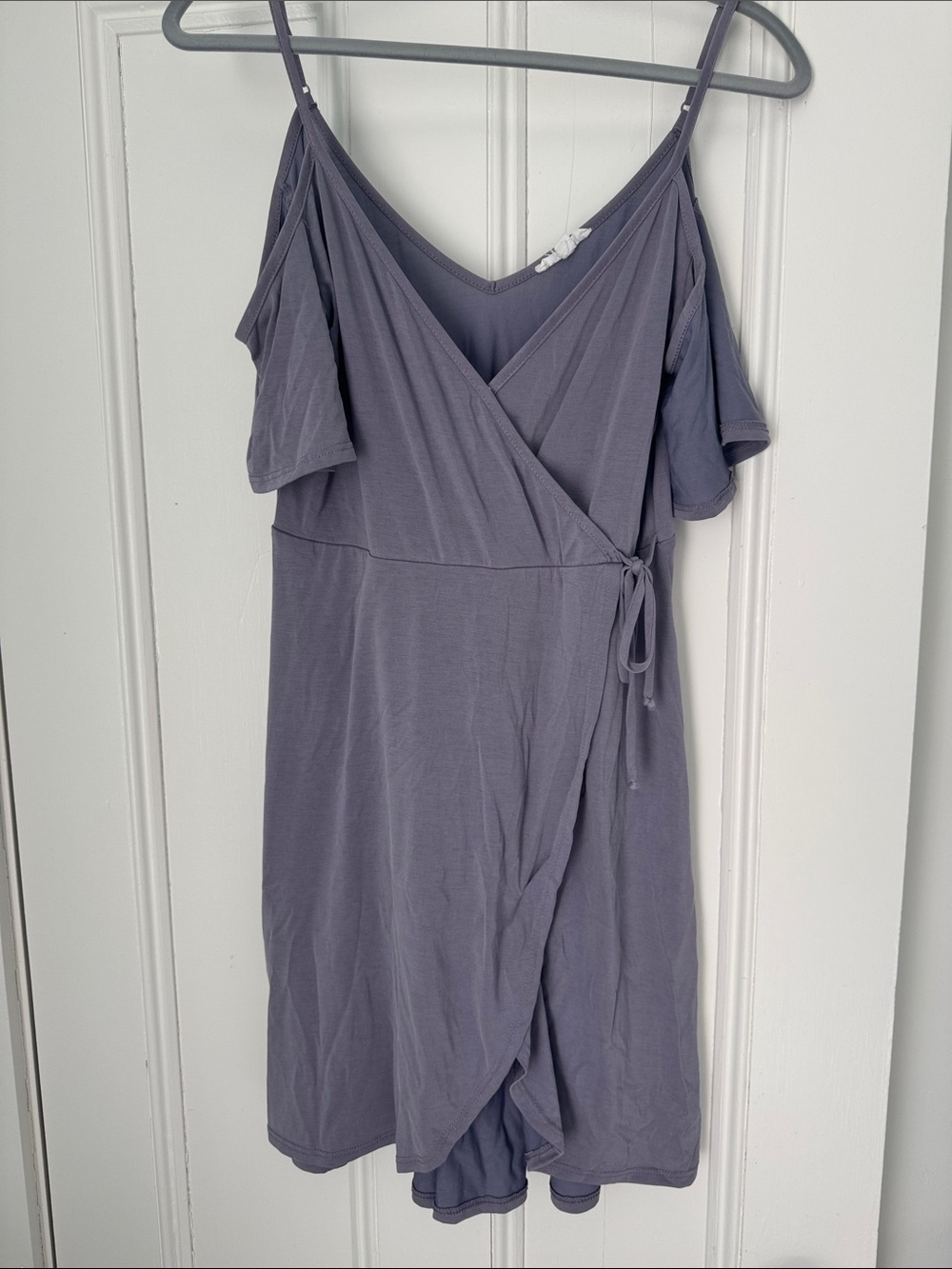 Socialite Dusty Lavender Cold-Shoulder Wrap Mini Dress